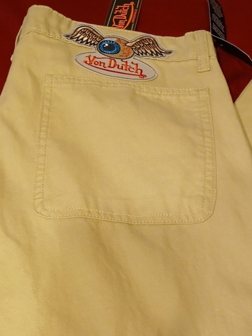 Von Dutch double knee painters pant! Men’s 32, rad brand detailing + patch. NWT! - Picture 3 of 4
